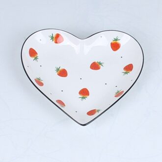 Eenvoudige 8.5-Inch Keramische Hart Plaat Thuis Leuke Ontbijt Snack Plaat Restaurant Schotel Set Diner Platen Set Keramische 1