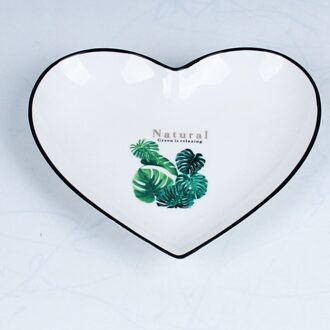 Eenvoudige 8.5-Inch Keramische Hart Plaat Thuis Leuke Ontbijt Snack Plaat Restaurant Schotel Set Diner Platen Set Keramische 3