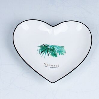 Eenvoudige 8.5-Inch Keramische Hart Plaat Thuis Leuke Ontbijt Snack Plaat Restaurant Schotel Set Diner Platen Set Keramische 4