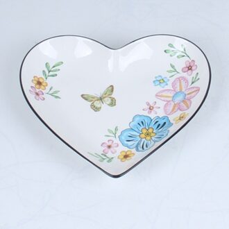 Eenvoudige 8.5-Inch Keramische Hart Plaat Thuis Leuke Ontbijt Snack Plaat Restaurant Schotel Set Diner Platen Set Keramische 6