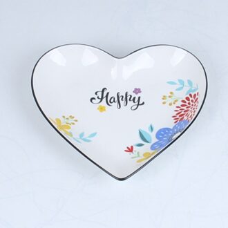 Eenvoudige 8.5-Inch Keramische Hart Plaat Thuis Leuke Ontbijt Snack Plaat Restaurant Schotel Set Diner Platen Set Keramische 7