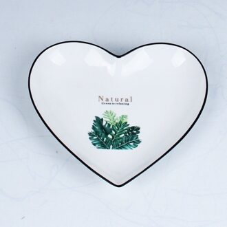 Eenvoudige 8.5-Inch Keramische Hart Plaat Thuis Leuke Ontbijt Snack Plaat Restaurant Schotel Set Diner Platen Set Keramische