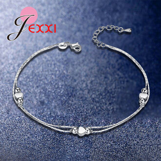 Eenvoudige 925 Sterling Zilveren Kralen Armbanden & Armbanden Voor Vrouwen Luxe Valentijnsdag Party Armbanden Sieraden
