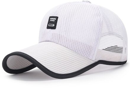 Eenvoudige Aankomst Volwassen Unisex Mesh Baseball Caps Verstelbare Katoen Ademend Comfortabele Zonnescherm Zonnehoed Snapback Caps Gorras wit