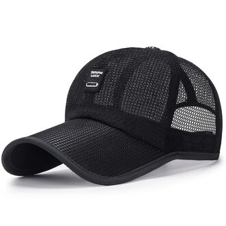 Eenvoudige Aankomst Volwassen Unisex Mesh Baseball Caps Verstelbare Katoen Ademend Comfortabele Zonnescherm Zonnehoed Snapback Caps Gorras zwart