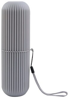 Eenvoudige Borstelen En Wassen Cup Draagbare Set Creatieve Mond Tandenborstel Doos Met Cup Deksel grijs