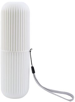 Eenvoudige Borstelen En Wassen Cup Draagbare Set Creatieve Mond Tandenborstel Doos Met Cup Deksel wit