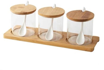 Eenvoudige Creatieve Keramische Keuken Voedsel Containers Kruiden Potten Voor Kruiden Suiker Kruiderij Doos Keuken Zout Opslag Fles 3stk D