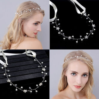 Eenvoudige Crystal Pearl Hoofdband Tiara Bruids Haarband Hoofdtooi Haar Sieraden Bruiloft Haaraccessoires Bruid Haar Ornamenten Jl