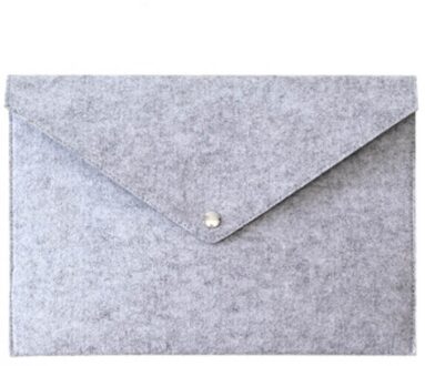 Eenvoudige Effen A4 Grote Capaciteit Document Bag Bedrijfsaktentas Bestand Mappen Vilt Indienen Zakken DEC889 licht grijs