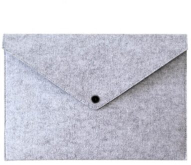 Eenvoudige Effen A4 Grote Capaciteit Document Bag Bedrijfsaktentas Bestand Mappen Vilt Indienen Zakken licht grijs