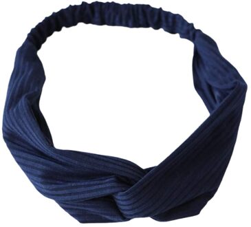 Eenvoudige Effen Kleur Haar Hoofdband Outdoor Sport Hoofdbanden Comfortabele Hoofd Wraps blauw