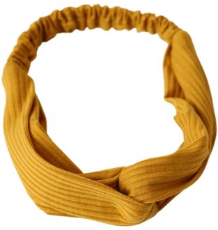 Eenvoudige Effen Kleur Haar Hoofdband Outdoor Sport Hoofdbanden Comfortabele Hoofd Wraps geel
