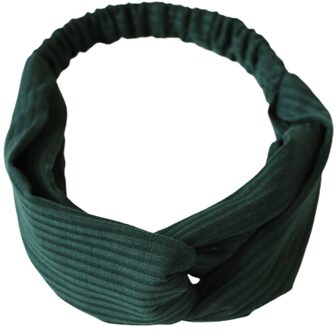 Eenvoudige Effen Kleur Haar Hoofdband Outdoor Sport Hoofdbanden Comfortabele Hoofd Wraps groen