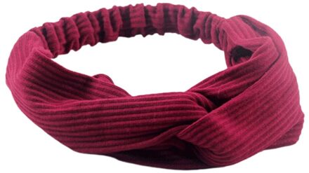 Eenvoudige Effen Kleur Haar Hoofdband Outdoor Sport Hoofdbanden Comfortabele Hoofd Wraps rood