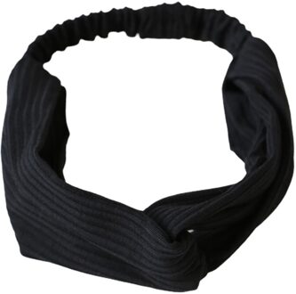 Eenvoudige Effen Kleur Haar Hoofdband Outdoor Sport Hoofdbanden Comfortabele Hoofd Wraps zwart