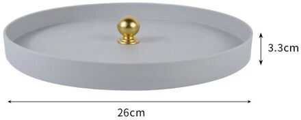 Eenvoudige Effen Kleur Ronde Opbergvak Slaapkamer Tafel Draagbare Cosmetica Sieraden Diversen Organizer Desktop Home Decor licht grijs