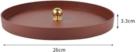 Eenvoudige Effen Kleur Ronde Opbergvak Slaapkamer Tafel Draagbare Cosmetica Sieraden Diversen Organizer Desktop Home Decor Rood