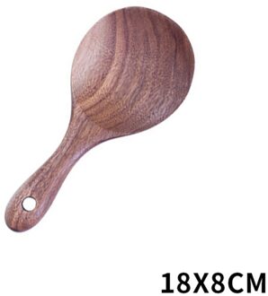Eenvoudige Effen Teak Hout Spatel Rijst Scoop Met Opknoping Gat Unpainted Hand Wok Schop Keuken Accessoires Koken Tool