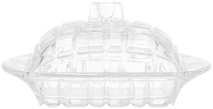 Eenvoudige Glazen Botervloot Hotel Boter Opslag Gerecht Dessert Voedsel Lade Met Deksel