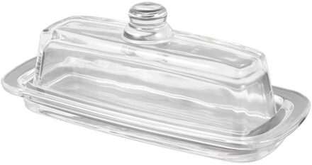 Eenvoudige Glazen Botervloot Hotel Boter Opslag Gerecht Dessert Voedsel Lade Met Deksel