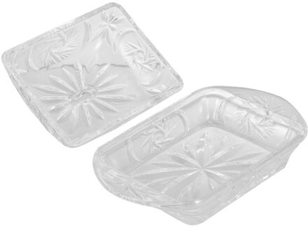 Eenvoudige Glazen Botervloot Hotel Boter Opslag Gerecht Dessert Voedsel Lade Met Deksel