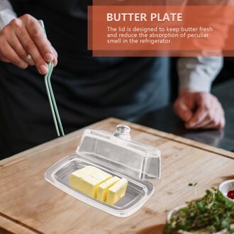 Eenvoudige Glazen Botervloot Hotel Boter Opslag Gerecht Dessert Voedsel Lade Met Deksel