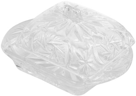 Eenvoudige Glazen Botervloot Hotel Boter Opslag Gerecht Dessert Voedsel Lade Met Deksel