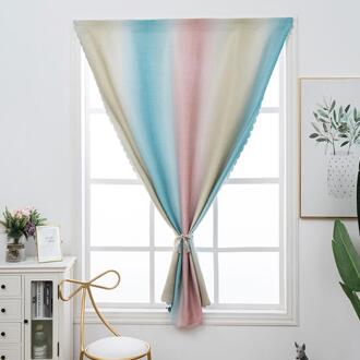 Eenvoudige Gradiënt Gordijnen Met Klittenband Zonder Perforatie, Gebruikt Voor Zon-Proof Windows In De Woonkamer En Slaapkamer geel blauw