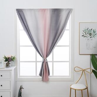 Eenvoudige Gradiënt Gordijnen Met Klittenband Zonder Perforatie, Gebruikt Voor Zon-Proof Windows In De Woonkamer En Slaapkamer roze grijs