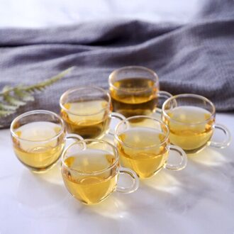 Eenvoudige Hittebestendige Transparant Glas Cup 6 Stuk Ontbijt Koffie Thee Cup Verdikte Huishouden Kleine Water Cups Keuken gereedschap