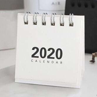 Eenvoudige Jaar Mini Tafel Kalender Creatieve Bureau Verticale Kraftpapier Multifunctionele Opbergdoos Tijdschema Plan Schema 'S wit