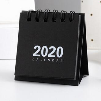 Eenvoudige Jaar Mini Tafel Kalender Creatieve Bureau Verticale Kraftpapier Multifunctionele Opbergdoos Tijdschema Plan Schema 'S zwart