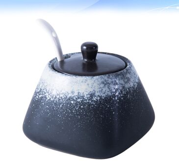 Eenvoudige Keramische Suikerpot Zout Pot Peper Opslag Jar Praktische Kruiden Pot Container Kruiderij Spice Box Houder Voor Thuis Kitc afbeelding 2