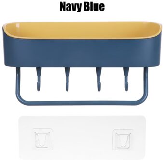 Eenvoudige Keuken Caddy Rack Badkamer Hoek Douche Zuig Shelf Tidy Muur Opslag Mand Geperforeerde Badkamer Muur Afvoer Rack Blauw