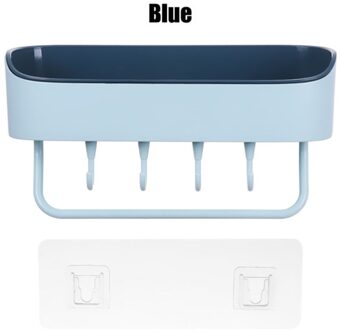 Eenvoudige Keuken Caddy Rack Badkamer Hoek Douche Zuig Shelf Tidy Muur Opslag Mand Geperforeerde Badkamer Muur Afvoer Rack lucht blauw