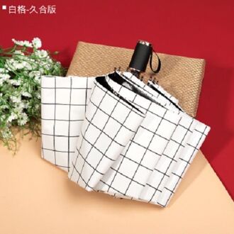 Eenvoudige, Kleine, Verse, Drievoudige Negen Multiplex, Black Gum Business Rooster, Uv-bescherming, zon Bescherming, Parasol, Sunny wit Plaid