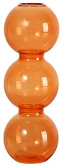 Eenvoudige Koreaanse Bolvormige Glazen Vaas Ornamenten Geometrische Transparante Gebrandschilderd Glas Bloem Woonkamer Bloemstuk Vaas oranje klein