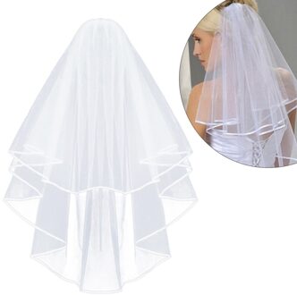 Eenvoudige Korte Tulle Wedding Veils Goedkope Wit Ivoor Bridal Veil voor Bruid voor Mariage Bruiloft Accessoires