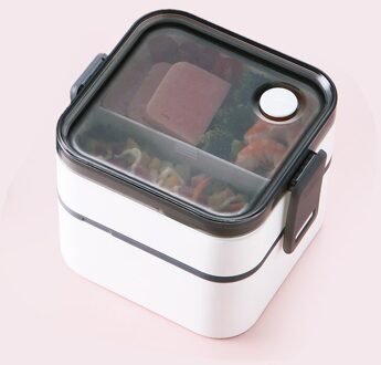 Eenvoudige Lunchbox Kan Worden Verwarmd Door Magnetron Apart Soort Draagbare Bento Box Lunch Box Servies Keuken, dining & Bar wit