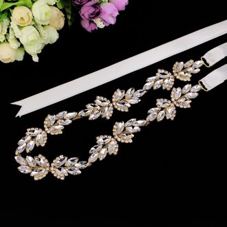 Eenvoudige Luxe Steentjes Wedding Belt Sash Diamond Crystal Bruids Riem Trouwjurk Accessoires Handgemaakte Trouwjurk Sash zilver