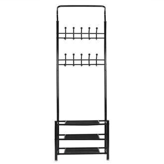 Eenvoudige Metalen Droogrek Gold Floor Hanger Slaapkamer Kast Kledingkast Woonkamer Stevige Ruimtebesparend Standhouder Jas Rack hanger zwart