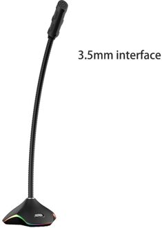 Eenvoudige Microfoon Voor Pc Computer Laptop Notebook Desktop Skype Gaming Usb Microfoon Web Flexibele Ruisonderdrukkende Microfoon zwart 3.5mm