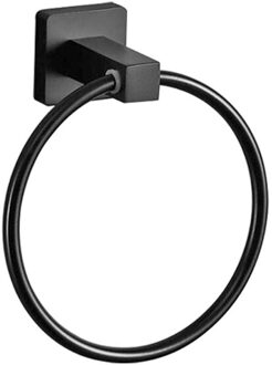 Eenvoudige Muur Gemonteerde Ronde Handdoek Ring Matte Black Roestvrij Staal Kleding Rek Badkamer Supporter Hardware Accessoires