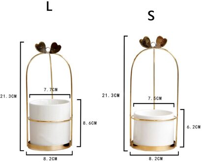 Eenvoudige Nordic Opslag Fles Ijzer Keramische Desktop Cosmetica Organisator goud L
