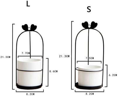 Eenvoudige Nordic Opslag Fles Ijzer Keramische Desktop Cosmetica Organisator zwart L