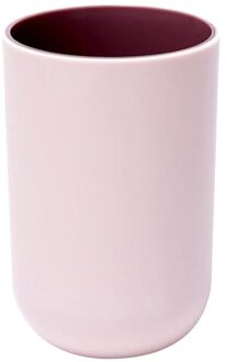 Eenvoudige Nordic Reizen Draagbare Wassen Cup Badkamer Sets Plastic Tandenborstelhouder Tandenborstel Organizer Cup roze