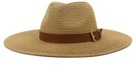 Eenvoudige Opvouwbare Wide Brim Floppy Disk Meisje Strooien Hoed Zonnehoed Strand Dames Zomer Hoed Outdoor Reizen Hoed Mannen En vrouwen Zonnehoed khaki