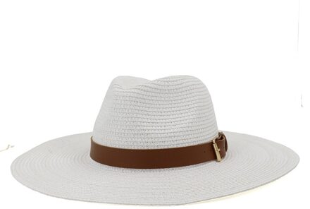 Eenvoudige Opvouwbare Wide Brim Floppy Disk Meisje Strooien Hoed Zonnehoed Strand Dames Zomer Hoed Outdoor Reizen Hoed Mannen En vrouwen Zonnehoed wit