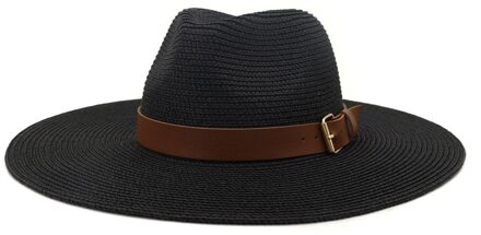 Eenvoudige Opvouwbare Wide Brim Floppy Disk Meisje Strooien Hoed Zonnehoed Strand Dames Zomer Hoed Outdoor Reizen Hoed Mannen En vrouwen Zonnehoed zwart